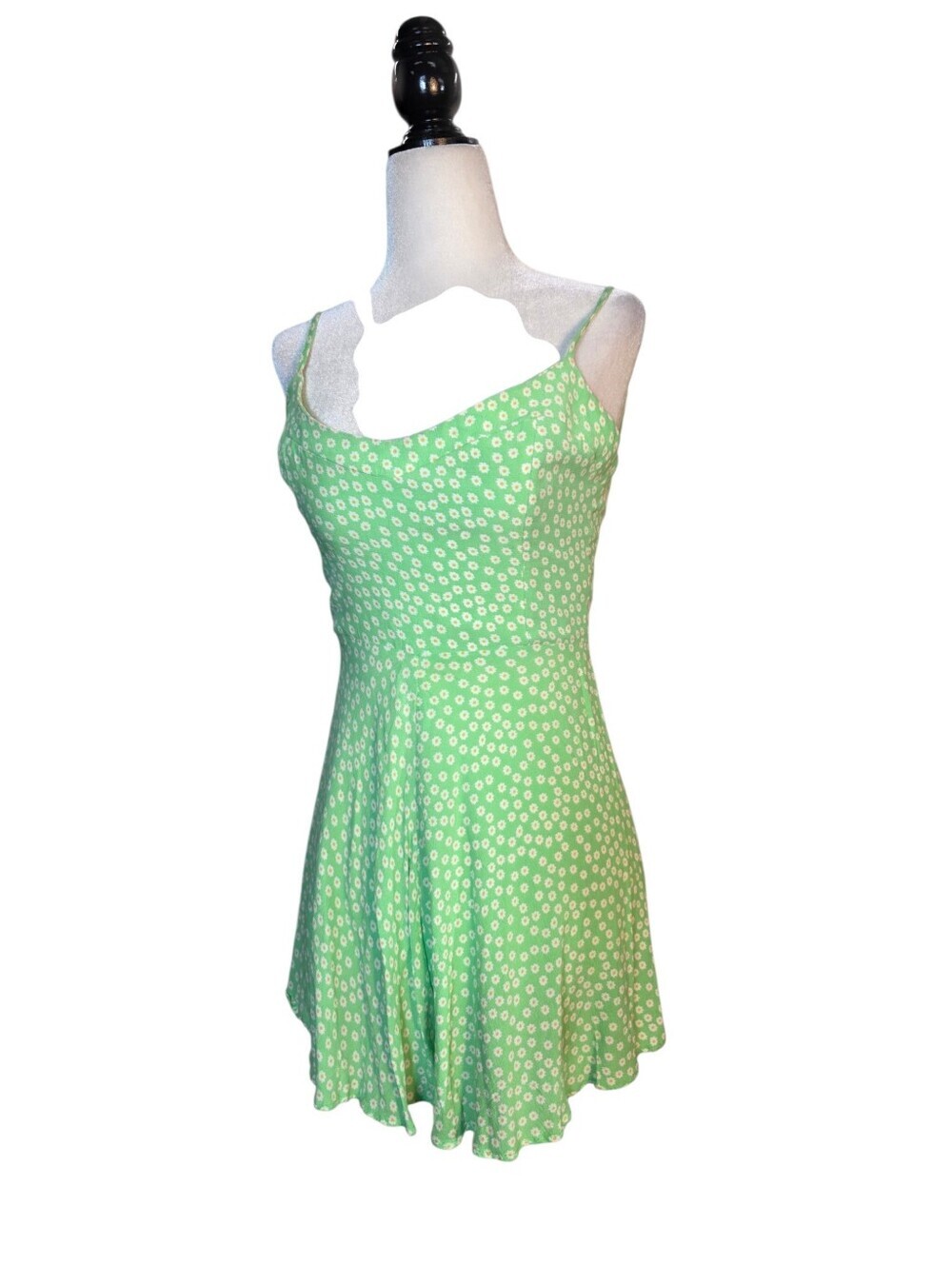 Zara Mint Green Daisy-Trim flare Romoer